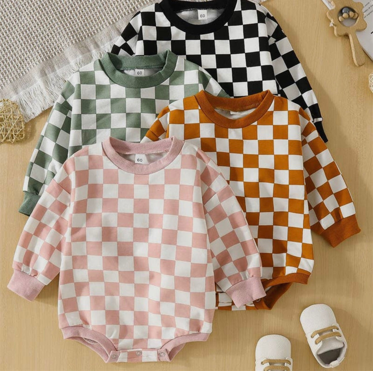 Checkered Romper - Pink